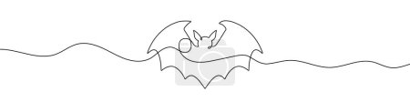 Photo for Continuous line drawing of bat. One line drawing background. Vector illustration. Bat continuous line icon. - Royalty Free Image