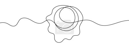 Photo for Continuous line drawing of fried eggs. One line drawing background. Vector illustration. Fried eggs continuous line icon. - Royalty Free Image