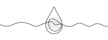 Photo for Continuous line drawing of water drop. One line drawing background. Vector illustration. Single line water drop icon. - Royalty Free Image