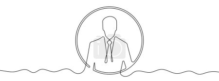 Photo for Continuous line drawing of businessman avatar. One line drawing background. Vector illustration. Single line businessman avatar icon. - Royalty Free Image