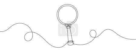 Photo for Continuous line drawing of magnifier. One line drawing background. Vector illustration. Single line magnifying glass icon. - Royalty Free Image