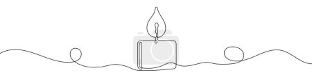 Photo for Continuous line drawing of candle. One line drawing background. Vector illustration. Single line candle icon. - Royalty Free Image