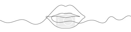 Photo for Continuous line drawing of lips. One line drawing background. Vector illustration. Single line lips icon. - Royalty Free Image