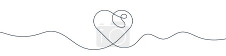 Photo for Continuous line drawing of heart. One line drawing background. Vector illustration. Single line love symbol. - Royalty Free Image