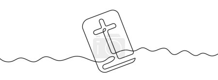 Photo for Continuous line drawing of Bible. One line drawing background. Vector illustration. Single line Bible icon. - Royalty Free Image