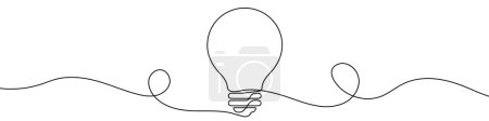 Photo for Continuous line drawing of light bulb. One line drawing background. Vector illustration. Single line electric lamp icon. - Royalty Free Image