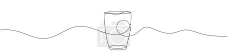 Photo for Continuous line drawing of glassful. One line drawing background. Vector illustration. Cup continuous line icon. - Royalty Free Image