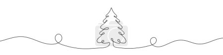 Photo for Continuous line drawing of Christmas Tree. One line drawing background. Vector illustration. Single line Christmas Tree icon. - Royalty Free Image