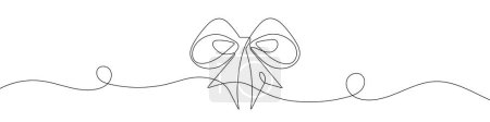 Photo for Continuous line drawing of gift bow. One line drawing background. Vector illustration. Single line gift bow icon. - Royalty Free Image