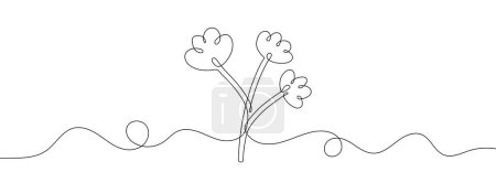 Photo for Continuous line drawing of flower. One line drawing background. Vector illustration. Single line plant icon. - Royalty Free Image