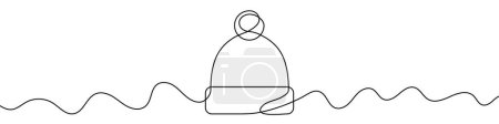Photo for Continuous editable line drawing of warm hat. One line drawing background. Vector illustration. Single line warm hat icon. - Royalty Free Image