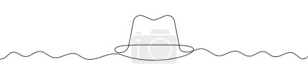 Photo for Continuous editable line drawing of hat. One line drawing background. Vector illustration. Single line hat icon. - Royalty Free Image