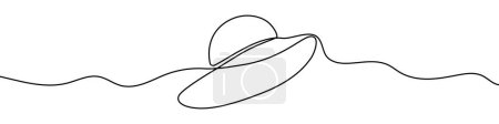 Photo for Continuous editable line drawing of sun hat. One line drawing background. Vector illustration. Single line sun hat icon. - Royalty Free Image