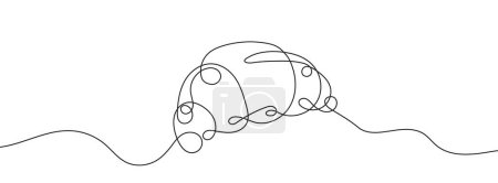 Photo for Continuous editable line drawing of croissant. One line drawing background. Vector illustration. Single line croissant icon. - Royalty Free Image
