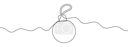 Photo for Continuous editable line drawing of christmas ball. One line drawing background. Vector illustration. Single line christmas ball icon. - Royalty Free Image