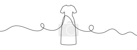 Photo for Continuous editable line drawing of dress. One line drawing background. Vector illustration. Single line dress icon. - Royalty Free Image
