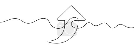 Photo for Continuous editable line drawing of up arrow. One line drawing background. Vector illustration. Single line up arrow icon. - Royalty Free Image