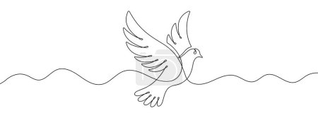 Photo for Continuous editable line drawing of pigeon. One line drawing background. Vector illustration. Single line branch icon. - Royalty Free Image