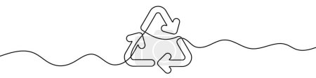 Photo for Continuous editable line drawing of recycle arrow. One line drawing background. Vector illustration. Single line recycle icon. - Royalty Free Image
