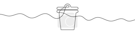 Photo for Continuous editable line drawing of trash can. One line drawing background. Vector illustration. Single line trash can icon. - Royalty Free Image