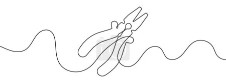 Photo for Continuous editable line drawing of pliers. One line drawing background. Vector illustration. Single line pliers icon. - Royalty Free Image