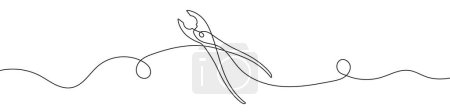 Photo for Continuous editable line drawing of pliers. One line drawing background. Vector illustration. Single line pliers icon. - Royalty Free Image