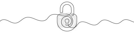 Photo for Continuous editable line drawing of padlock. One line drawing background. Vector illustration. Single line padlock icon. - Royalty Free Image