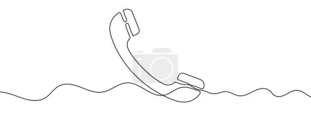 Photo for Continuous editable line drawing of handset. One line drawing background. Vector illustration. Single line sun hat icon. - Royalty Free Image