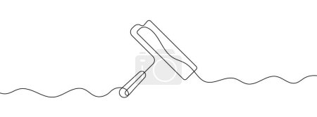 Photo for Continuous editable line drawing of paint roller. One line drawing background. Vector illustration. Paint roller icon in one line. - Royalty Free Image