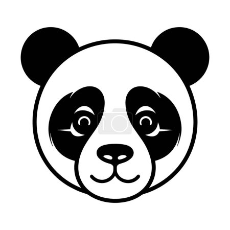 Photo for Panda face. Black panda icon in flat style. Vector illustration - Royalty Free Image