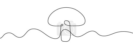 Photo for Continuous editable line drawing of mushroom. One line drawing background. Vector illustration. Mushroom icon in one line. - Royalty Free Image