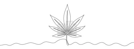 Photo for Continuous editable line drawing of cannabis. One line drawing background. Vector illustration. Marijuana icon in one line. - Royalty Free Image
