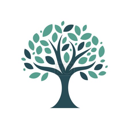 Photo for Tree icon. Cute tree icon on white background. Vector illustration - Royalty Free Image