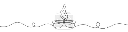 Photo for Continuous editable line drawing of candle. One line drawing background. Vector illustration. Candle icon in one line. - Royalty Free Image