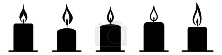 Photo for Candle silhouette. Set of black candle icons. Vector illustration. - Royalty Free Image