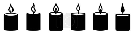 Photo for Candle silhouette. Set of black candle icons. Vector illustration. - Royalty Free Image