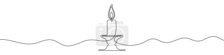 Photo for Continuous editable line drawing of candle. One line drawing background. Vector illustration. Candle icon in one line. - Royalty Free Image