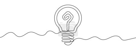 Photo for Continuous editable line drawing of light bulb. One line drawing background. Vector illustration. Light bulb icon in one line. - Royalty Free Image