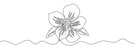 Photo for Continuous editable drawing of a flower. One line drawing background. Vector illustration. Flower icon in one line style. - Royalty Free Image