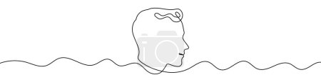 Photo for Continuous editable drawing of a male face. One line drawing background. Vector illustration. Male face icon in one line style. - Royalty Free Image