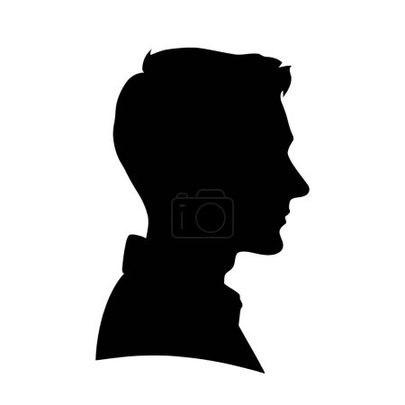 Photo for Male face in profile. Silhouette of a man's face. Man face icon. Vector illustration. - Royalty Free Image