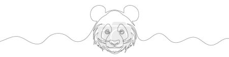 Photo for Continuous editable line drawing of panda head. One line drawing background. Vector illustration. Panda head icon in one line style. - Royalty Free Image