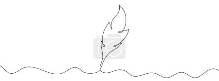 Photo for Continuous editable line drawing of feather. One line drawing background. Vector illustration. Feather icon in one line. - Royalty Free Image
