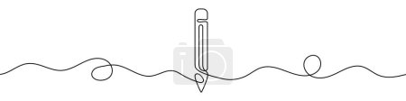 Photo for Continuous editable drawing of pencil. One line drawing background. Vector illustration. Pencil icon in one line style. - Royalty Free Image