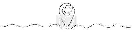 Photo for Continuous editable line drawing of map pin icon. One line drawing background. Vector illustration. GPS icon in one line style. - Royalty Free Image