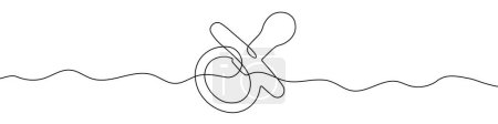 Photo for Continuous editable drawing of baby pacifier. One line drawing background. Vector illustration. Baby pacifier icon in one line style. - Royalty Free Image