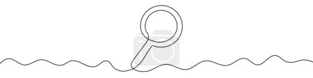 Photo for Continuous editable drawing of magnifier. One line drawing background. Vector illustration. Magnifying glass icon in one line style. - Royalty Free Image