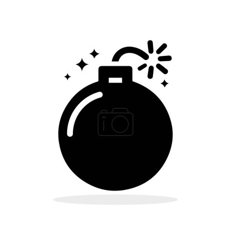 Photo for Bomb icon. Bomb symbol. Black icon of bomb isolated on white background. Vector illustration. - Royalty Free Image