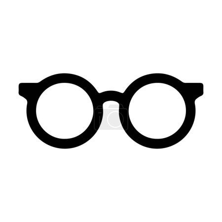 Photo for Glasses icon. Round glasses icon. Black glasses silhouette isolated on white background. Vector illustration. - Royalty Free Image