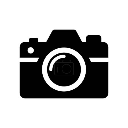 Photo for Camera icon. Photo camera symbol. Black icon of camera isolated on white background. Vector illustration. - Royalty Free Image